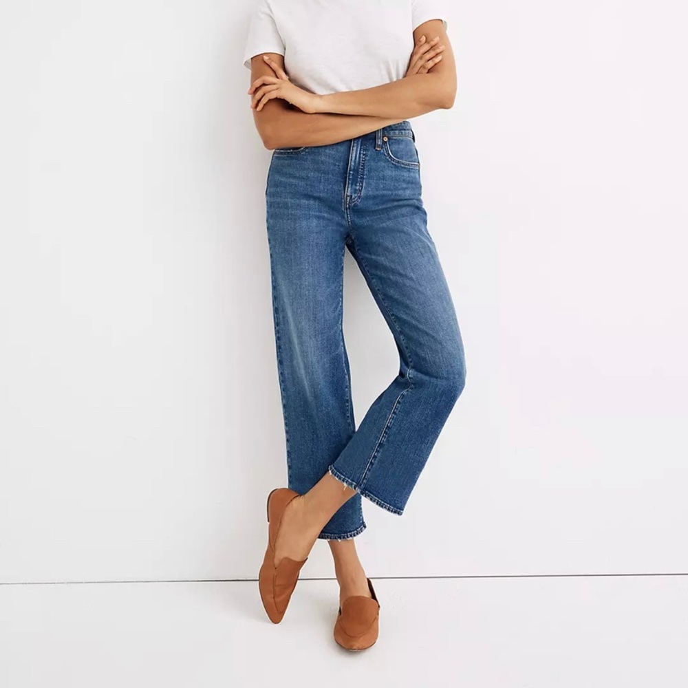 Madewell curvy slim wide leg jeans